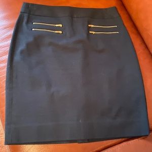 Banana Republic Black Mini Skirt with Gold Zipper Detail